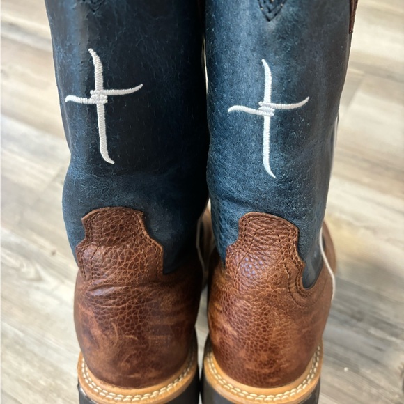 Twisted X Western Work Steel Toe Work Boots Brown & Texas Flag Size 10D - Picture 6 of 8